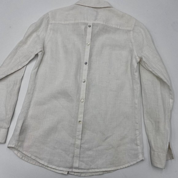Sigrid Olsen Linen Button up, White, Small - Picture 2 of 4
